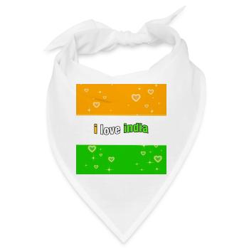 Ich liebe Indien - Bandana - Weiß - Vorne