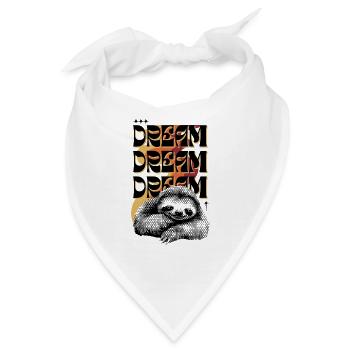 Dream Dream Dream – Retro Faultier - Bandana - Weiß - Vorne