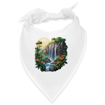 Mystische Wasserfälle - Bandana - Weiß - Vorne