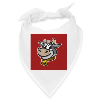 Fröhliche Illustration eines Kuhkopfes. - Bandana - Weiß - Vorne