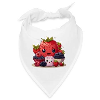 Beeren-Glückseligkeit - Bandana - Weiß - Vorne