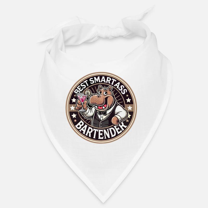 Bartender Barman Hippopotamus Hippopotamus Gift Bandana