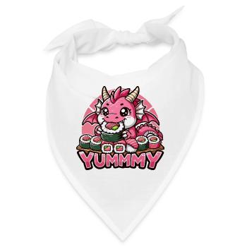 Drache Maki Sushi Yummy Kawaii Geschenk - Bandana - Weiß - Vorne