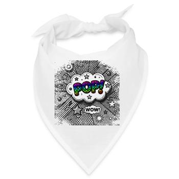 POP Wolken Pop Art Stil + Farbspektrum  - Bandana - Weiß - Vorne