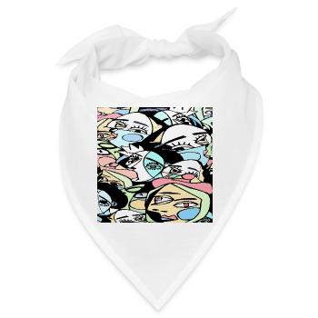 Verrückte Gesichter - Bandana - Weiß - Vorne