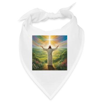 Jesus, katholischer Jesus Christus - Bandana - Weiß - Vorne