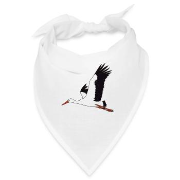 fliegender Storch - Bandana - Weiß - Vorne