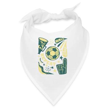 Eat, Sleep, Ball, Repeat – Fußball Vintage Look - Bandana - Weiß - Vorne