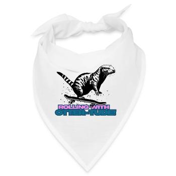 Rolling with otter-tude Skateboard Otter - Bandana - Weiß - Vorne