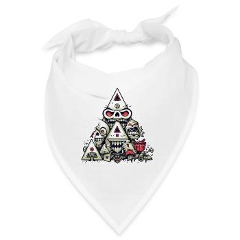 Abstrakte Collage - Bandana - Weiß - Vorne