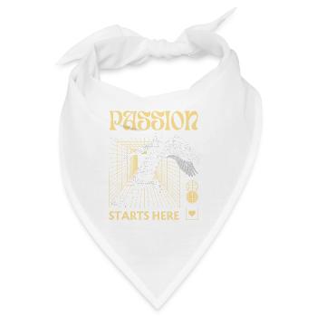 Passion Starts Here – Fußball-Design mit Grid - Bandana - Weiß - Vorne