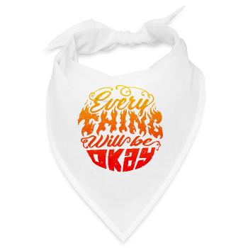 Everything Will Be Okay – Flammen-Lettering - Bandana - Weiß - Vorne