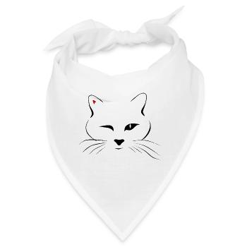 Kitty Wink Valentinstag - Bandana - Weiß - Vorne