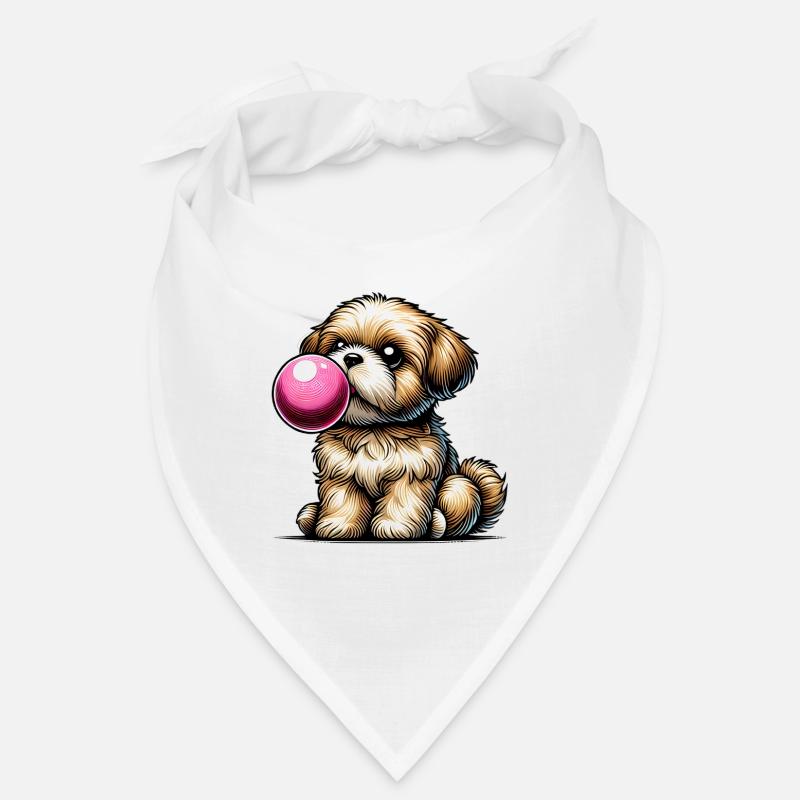 Playful Dog Blowing Bubblegum Bandana