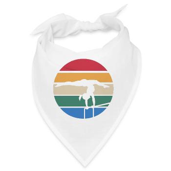 Sonnenuntergangssilhouette auf Schwebebalken - Bandana - Weiß - Vorne
