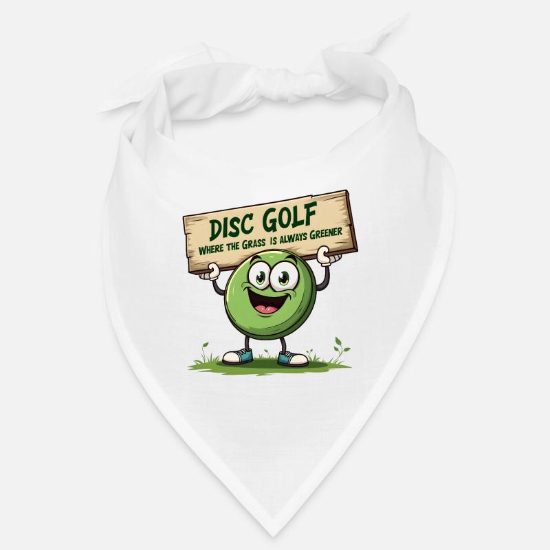 Disc Golf - Where The Grass is Always Greener - Bandana - Weiß