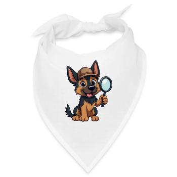 Deutscher Schäferhund Offizier - Bandana - Weiß - Vorne