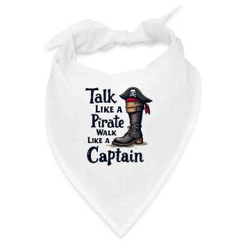 Talk Like a Pirate, Walk Like a Captain - Bandana - Weiß - Vorne