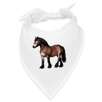 Pferd Kaltblut Braun - Bandana - Weiß - Vorne