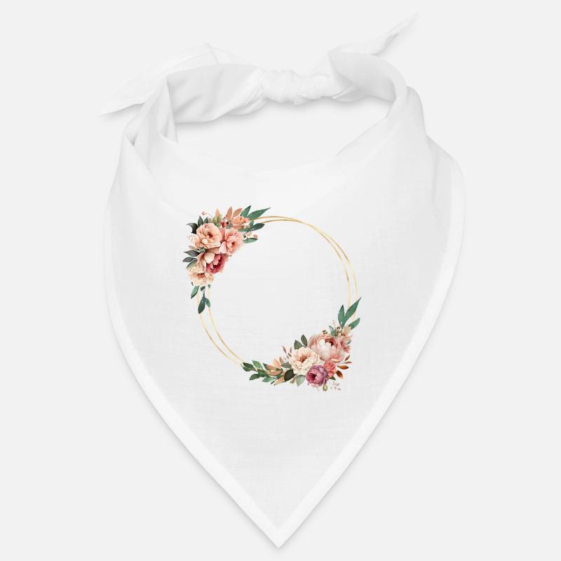 Rustic flower wreath, customizable Bandana