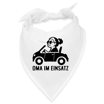 Oma im Einsatz Auto - Bandana - Weiß - Vorne