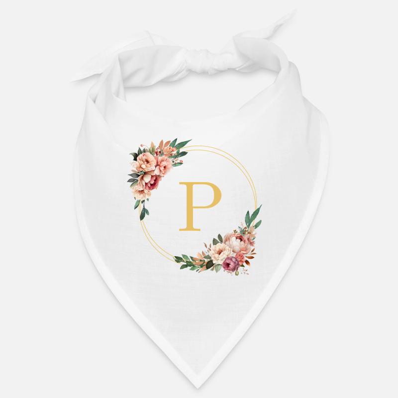P Monogramm, Blumen-Kranz, personalisierbar Bandana
