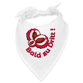 SCHWANGERSCHAFT VERKÜNDEN - LYCHEE - ZU DRITT - Bandana - Weiß - Vorne