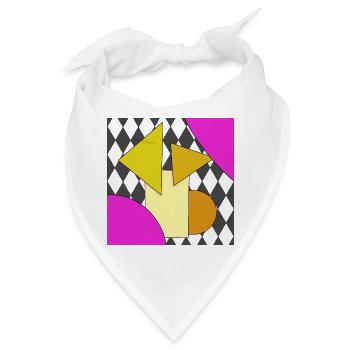Geometrische Abstraktion Neon Pink - Bandana - Weiß - Vorne