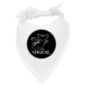 Magische Katze - Bandana - Weiß - Vorne