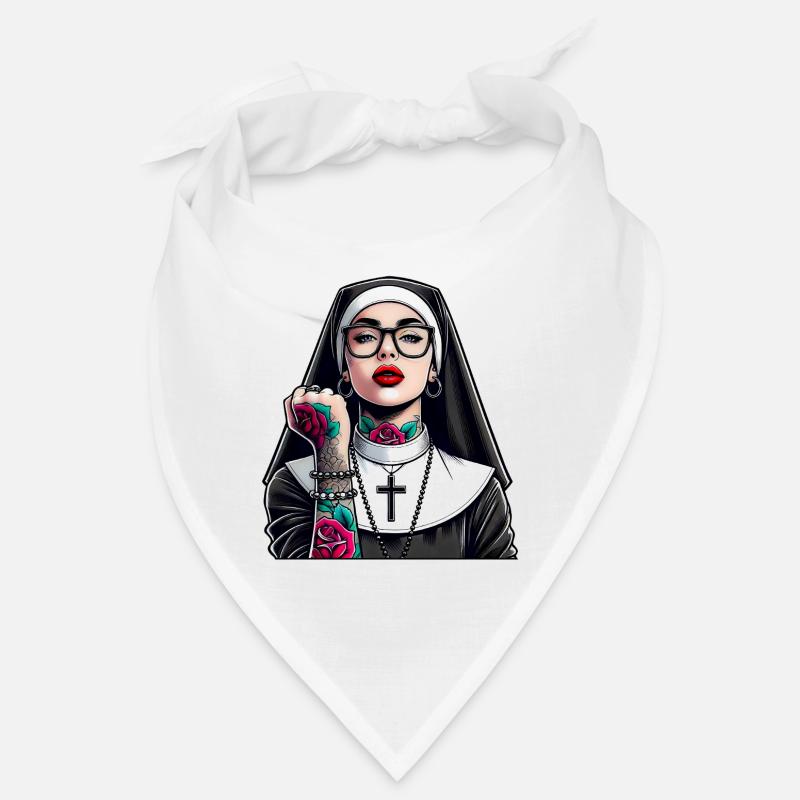 Nonne mit Tattoo Bandana