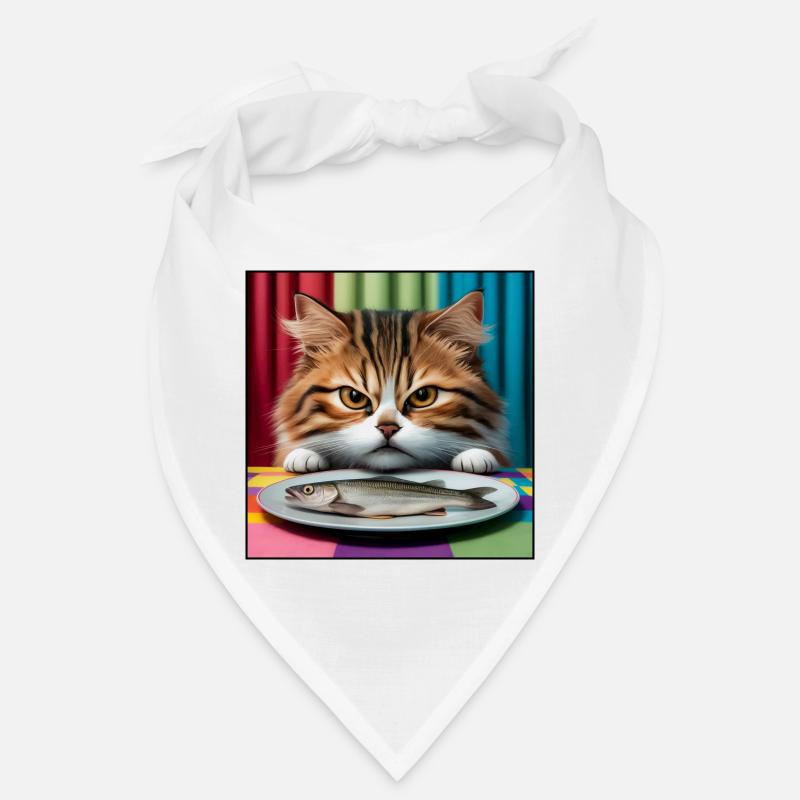 Chat avec du poisson Bandana