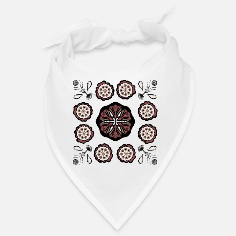 Dunkles Blütenmandala Muster Bandana