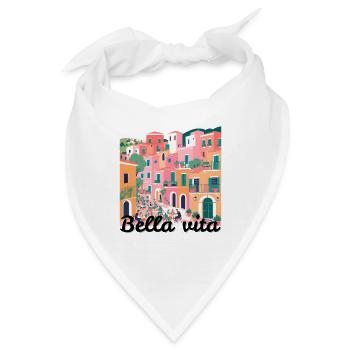 Farbenfrohes mediterranes Reihendorf - Bandana - Weiß - Vorne