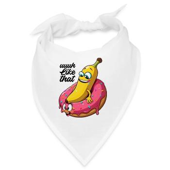 Banane Donut Beziehung Liebe machen Geschenk - Bandana - Weiß - Vorne