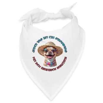 Chihuahua: Jeder Tag am Strand - Bandana - Weiß - Vorne
