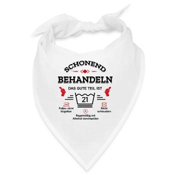 SCHONEND BEHANDELN 21. GEBURTSTAG - Bandana - Weiß - Vorne