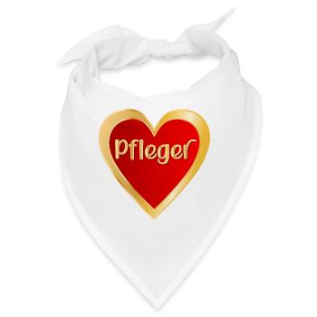 BERUF PFLEGE - HERZ PFLEGER - Bandana - Weiß - Vorne