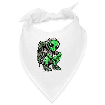 Alien Backpacker Design - Bandana - Weiß - Vorne