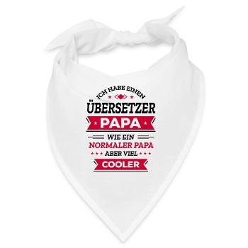 ÜBERSETZER PAPA: COOL, VATERTAG, WEIHNACHTEN - Bandana - Weiß - Vorne
