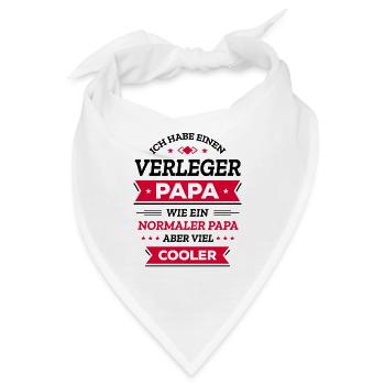 VERLEGER PAPA: COOL, VATERTAG, WEIHNACHTEN - Bandana - Weiß - Vorne