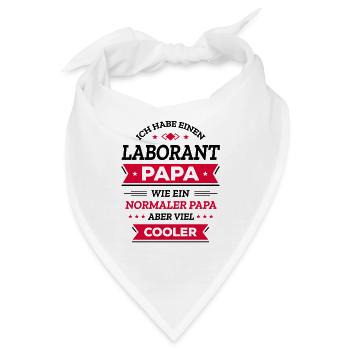 LABORANT PAPA: COOL, VATERTAG, WEIHNACHTEN - Bandana - Weiß - Vorne