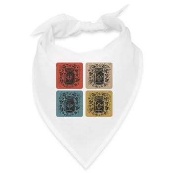 Vintage Honig & Bienen Design - Bandana - Weiß - Vorne