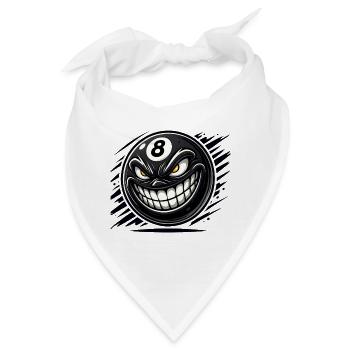Böse 8-Ball – Das grinsende Billard Monster - Bandana - Weiß - Vorne