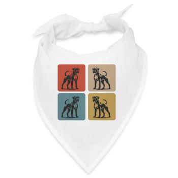 Boxer Hund Vintage Design - Bandana - Weiß - Vorne