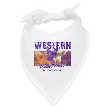 Western Wildflower – Retro Country Ästhetik - Bandana - Weiß - Vorne