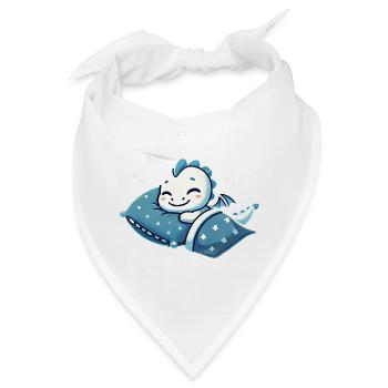 Dragon Sleeping In Bed At Night Time - Bandana - Weiß - Vorne