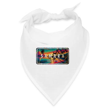 Samara – Costa Rica Palmen Strand Schild - Bandana - Weiß - Vorne