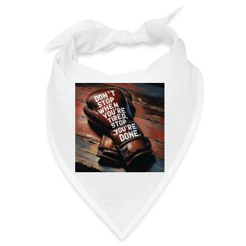 Kampfgeist auf Boxhandschuh - Bandana - Weiß - Vorne