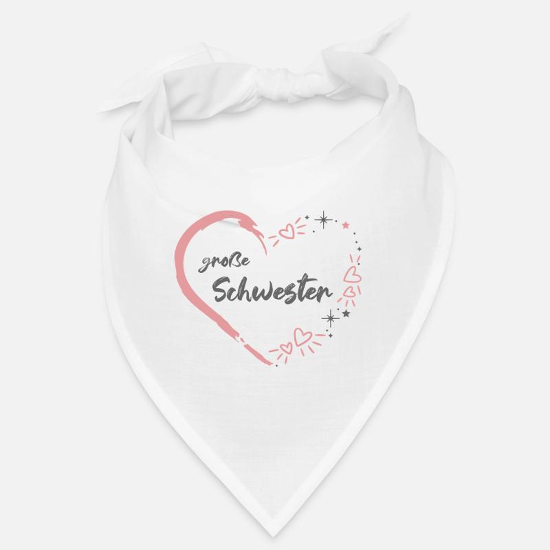 große Schwester rosa grau Herz Bandana