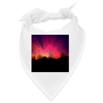 Sonnenuntergang Violett Abendrot Poster - Bandana - Weiß - Vorne